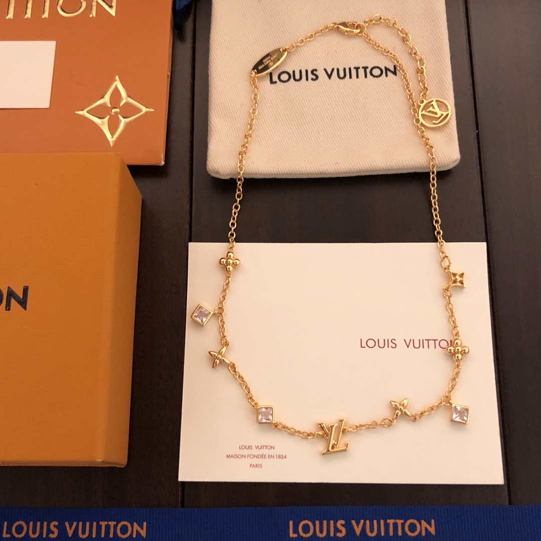 Louis Vuitton LV Diamond Bracelets M1040A & Necklaces M01322 - Golde Necklace - LITELUX