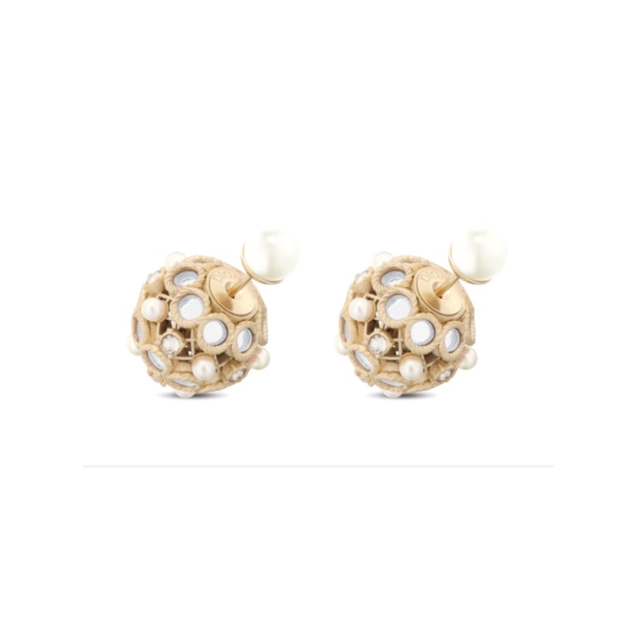 Christian Dior Round Diamond&Pearl Earrings - LITELUX