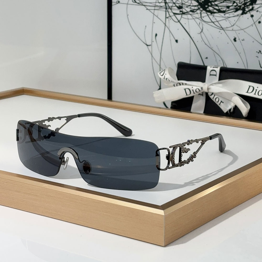 Dior One-piece Rimless Hollow-out SunglassesTop quality () - LITELUX