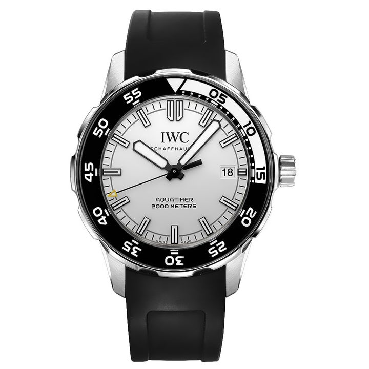 IW356811 IWC Aquatimer Automatic White Dial Mens Rubber Strap Watch - LITELUX