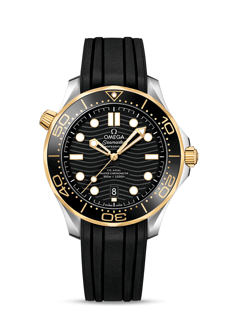 Seamaster Diver 300m Black yellow gold 42mm - LITELUX