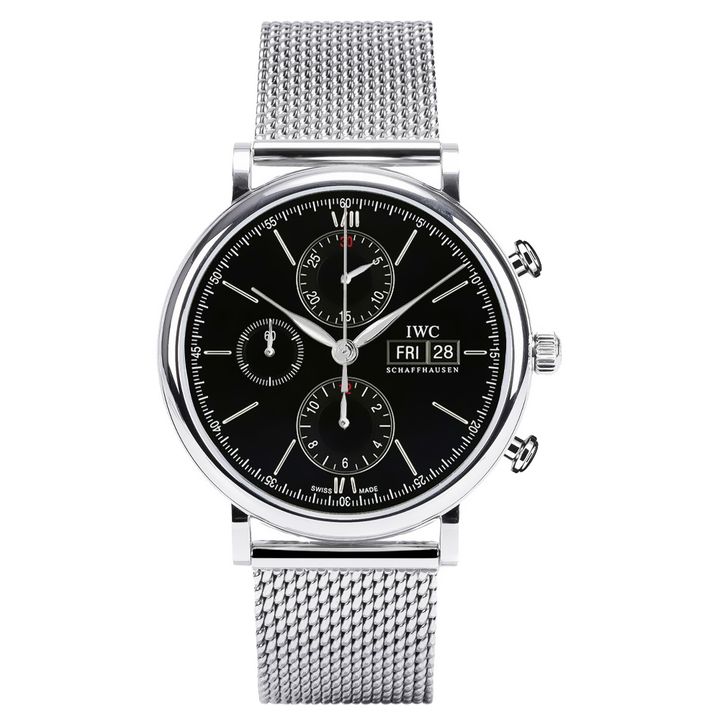 IWC Mens Portofino Watch IW391010 Stainless Steel Case & Bracelet Automatic Chronograph Movement - LITELUX