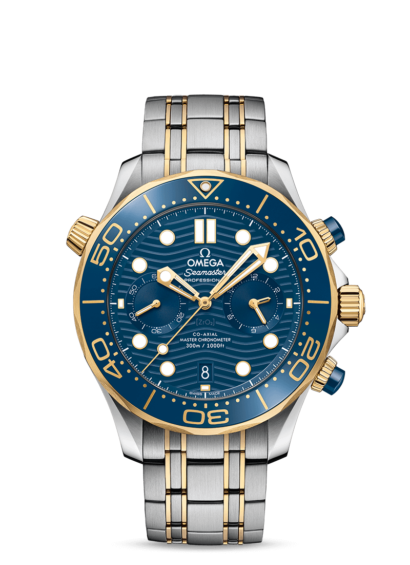 Seamaster Diver 300m CHRONOGRAPH yellow gold Blue 44mm - LITELUX
