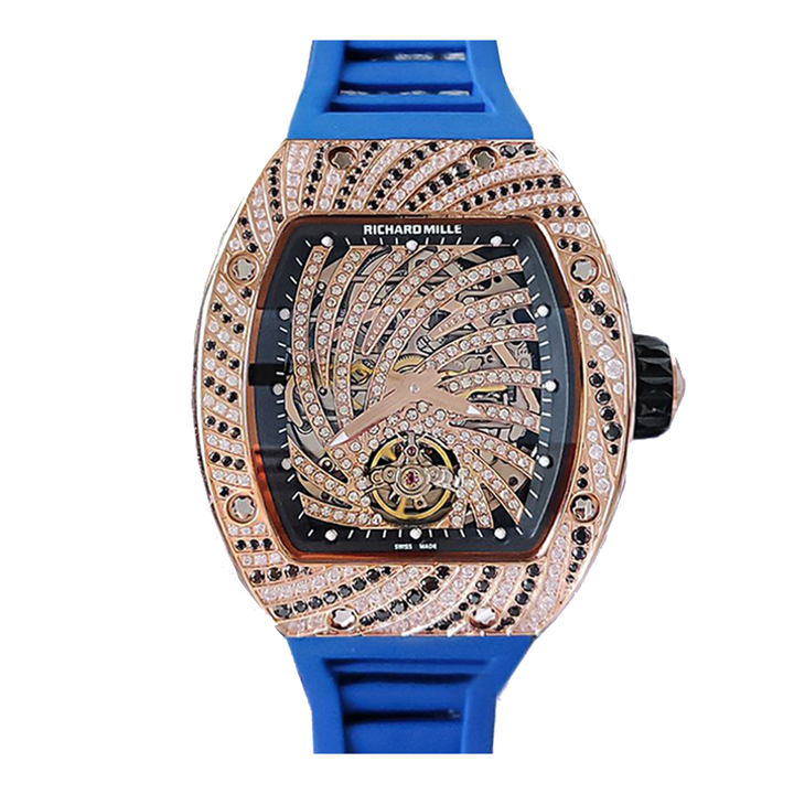 Richard Mille RM 07-01 3145mm Ladies RM 07-01-016 Silver Black With Diamonds Dial - LITELUX
