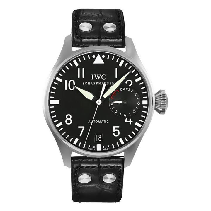 IW500901 IWC Big Pilot's Watch for Men Automatic Movement Black Dial Black Strap - LITELUX