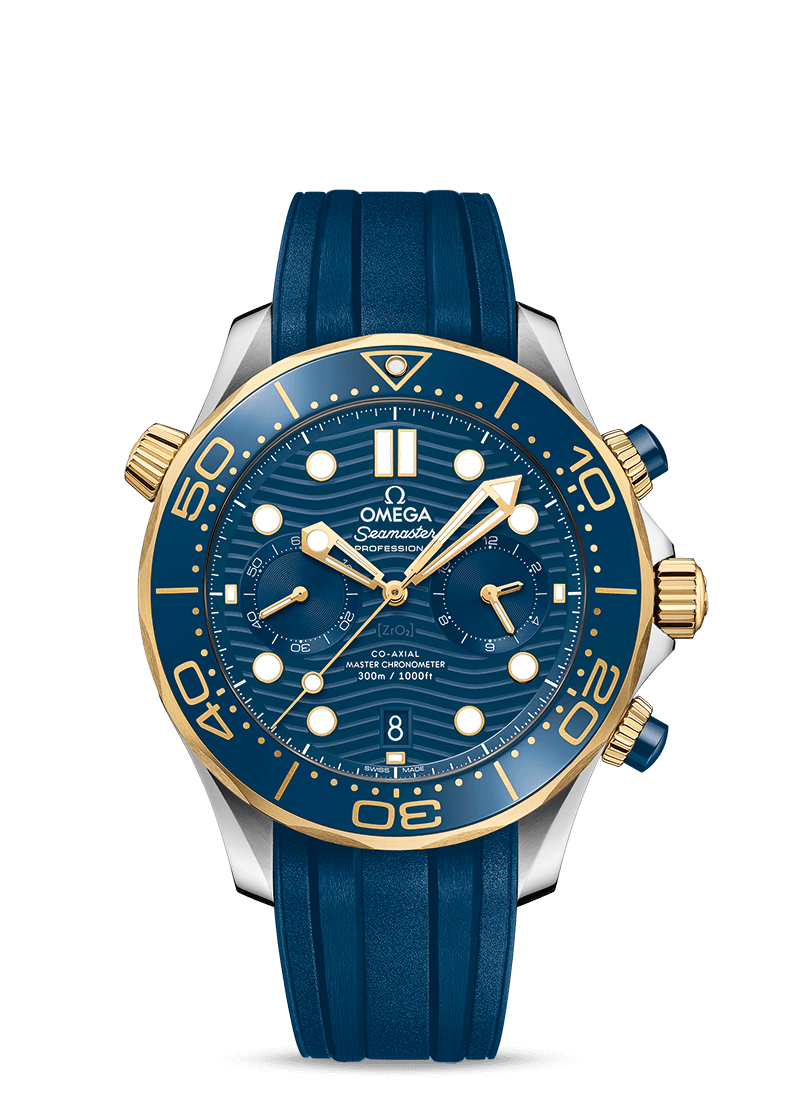 Seamaster Diver 300m CHRONOGRAPH yellow gold Blue 44mm - LITELUX