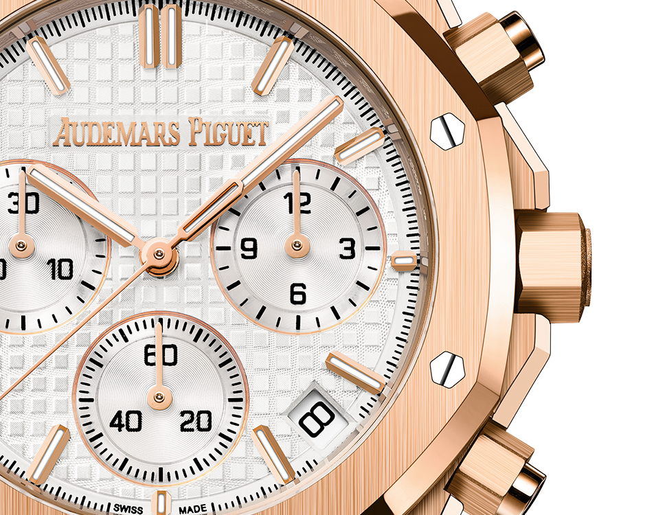 ROYAL OAK Pink Gold Silver-Toned Dial CHRONOGRAPH 41mm - LITELUX