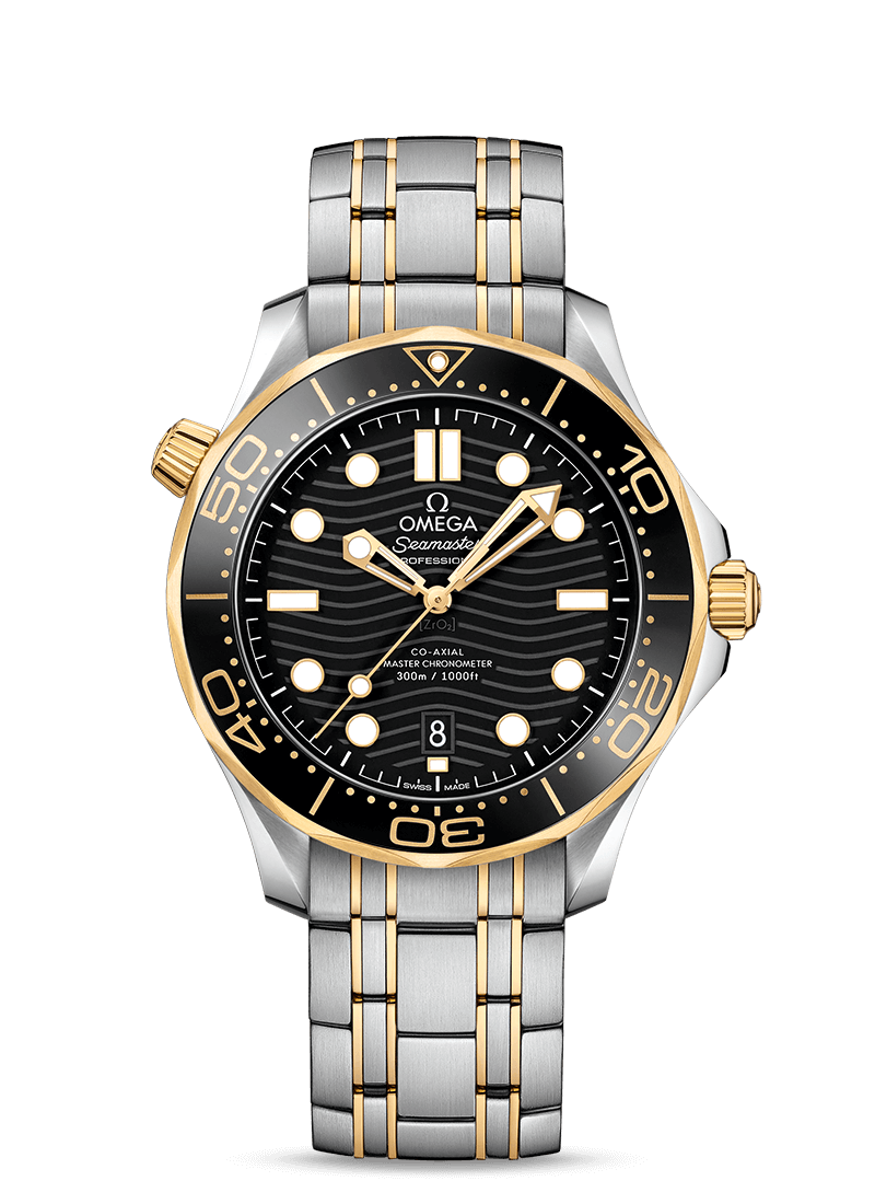 Seamaster Diver 300m Black yellow gold 42mm - LITELUX