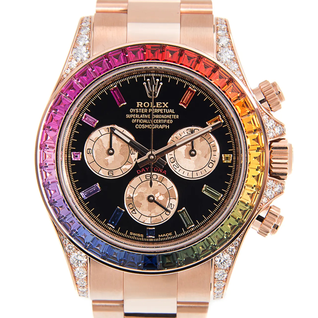 Rolex DAYTONA RAINBOW DIAMOND ROSE GOLD STAINLESS STEEL40MM - LITELUX