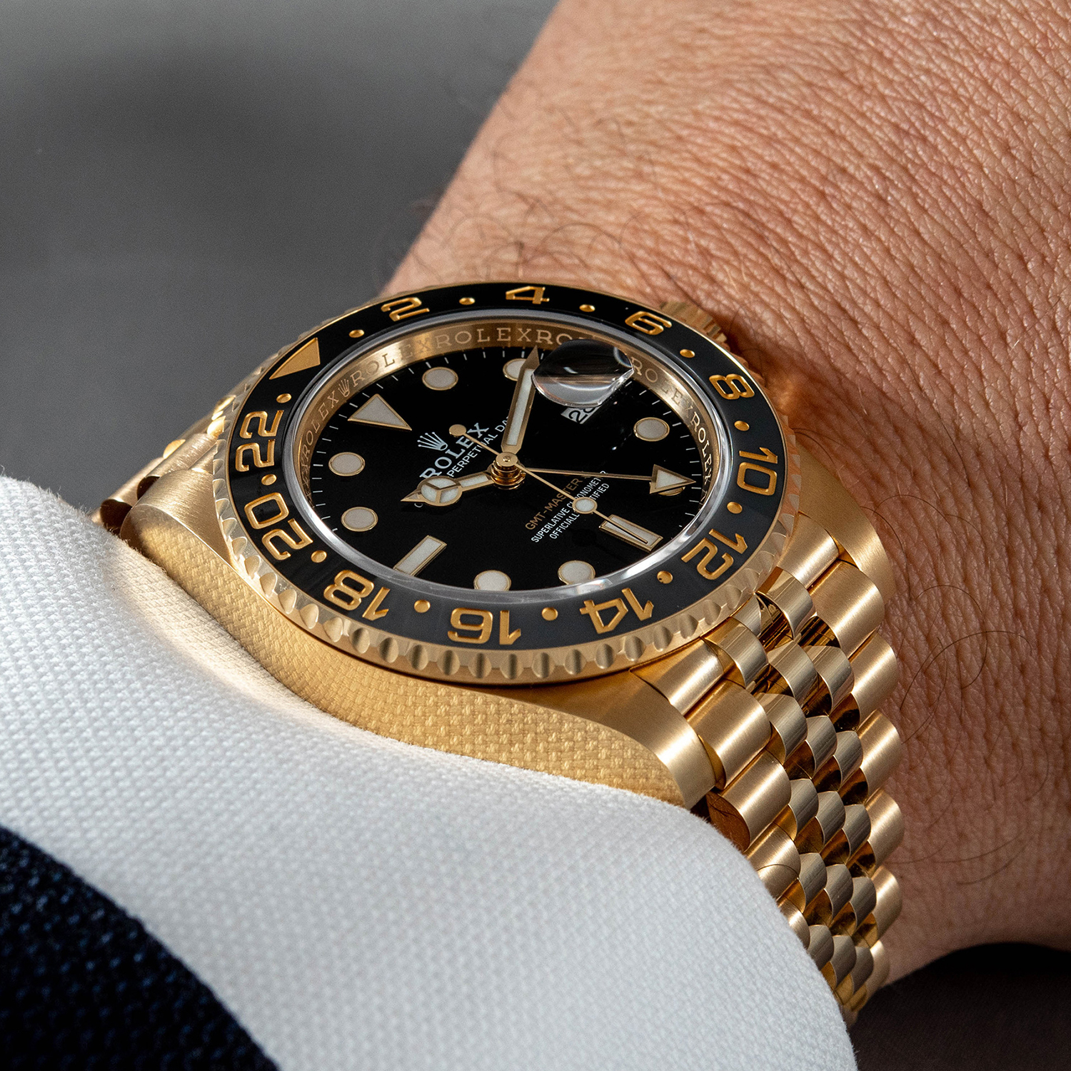 Rolex GMT-Master II NEW RELEASE 2023 Jubilee 18ct Yellow Gold 126718GRNR-0001 - LITELUX