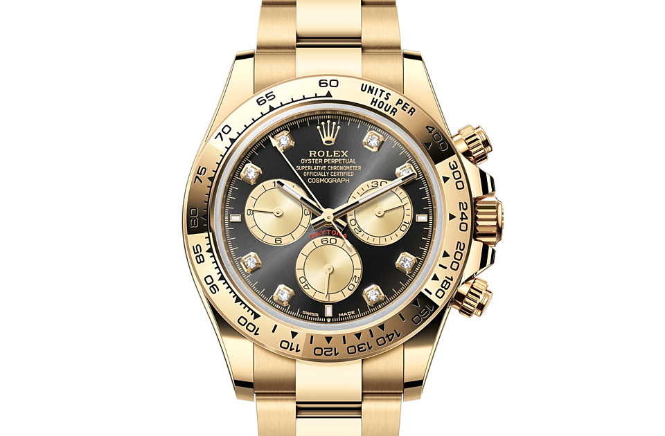 Rolex Yellow Gold Cosmograph Daytona 40 Watch - Black Diamond Dial - 116508 bkd - LITELUX