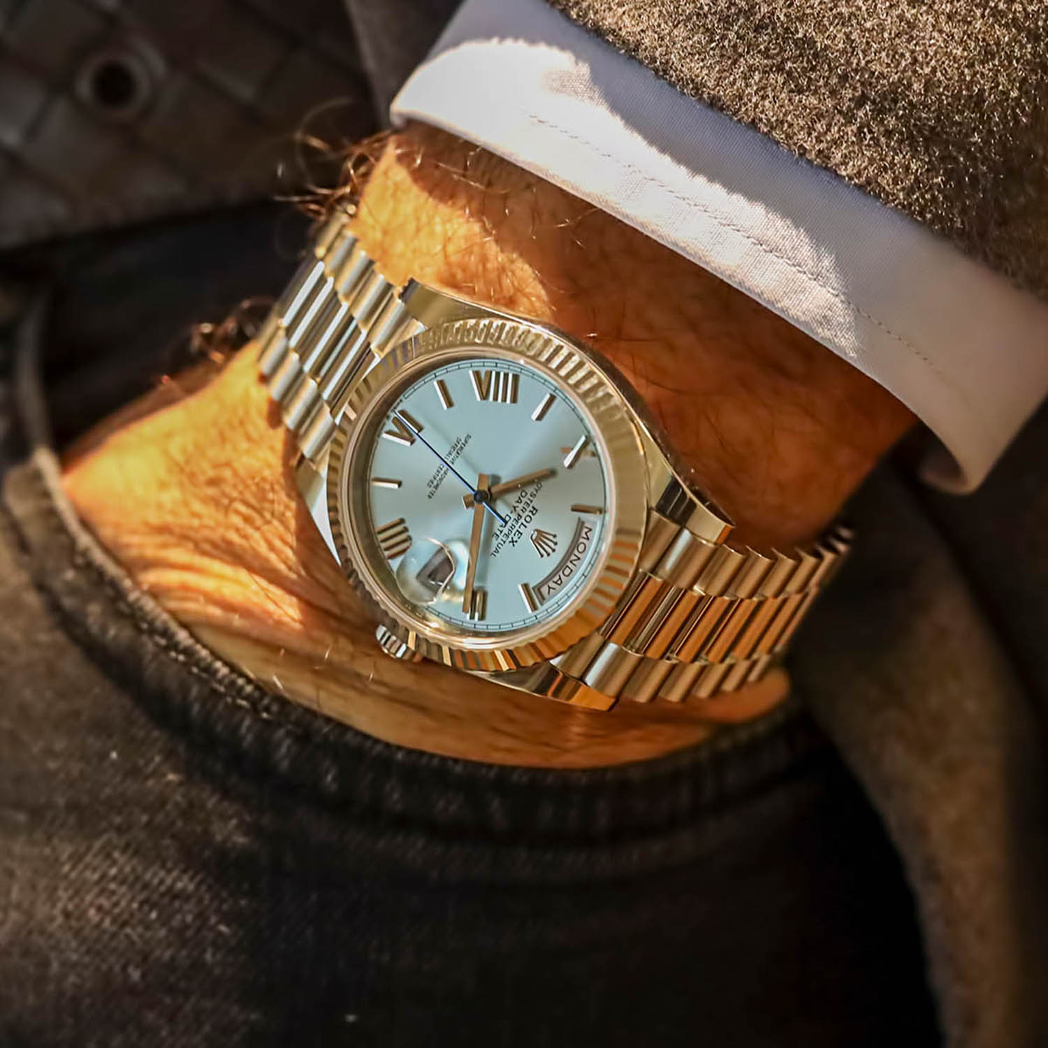 Rolex Oyster Perpetual Day-Date President 40mm in Platinum with Ice-Blue Dial Men's Watch 228236-0012 Unworn - LITELUX