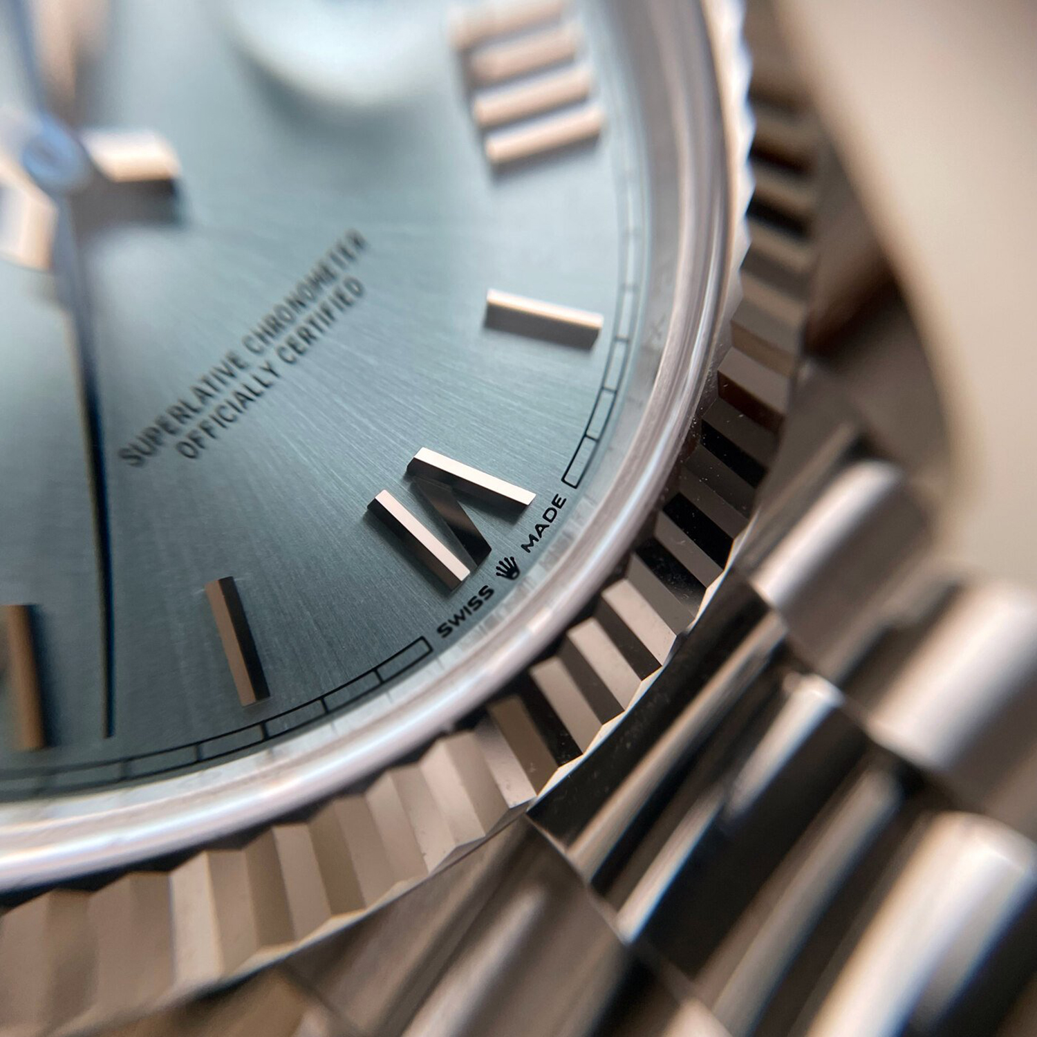Rolex Oyster Perpetual Day-Date President 40mm in Platinum with Ice-Blue Dial Men's Watch 228236-0012 Unworn - LITELUX