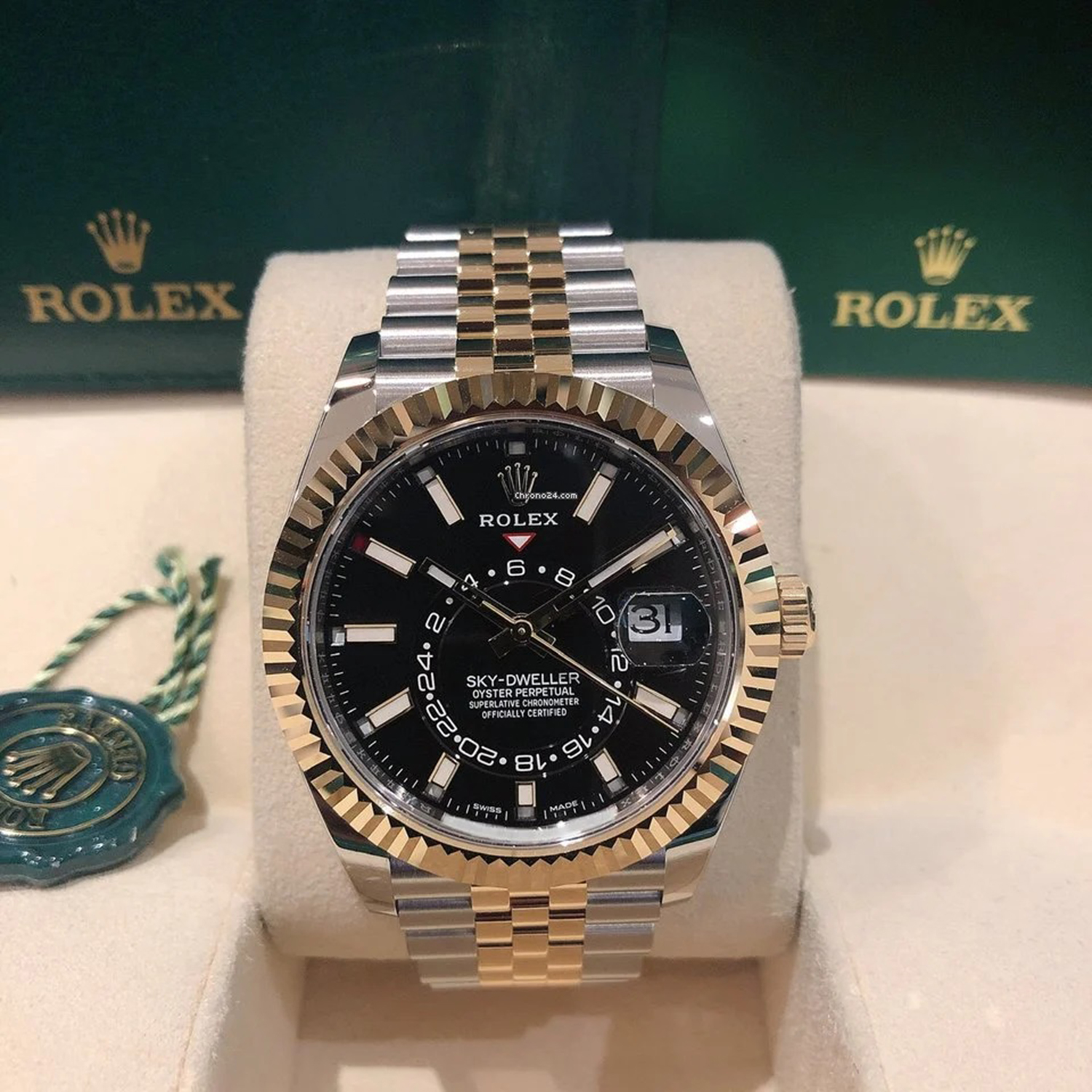 Rolex Sky-Dweller Black Dial Two-Tone 42mm 326933-0005 Unworn - LITELUX