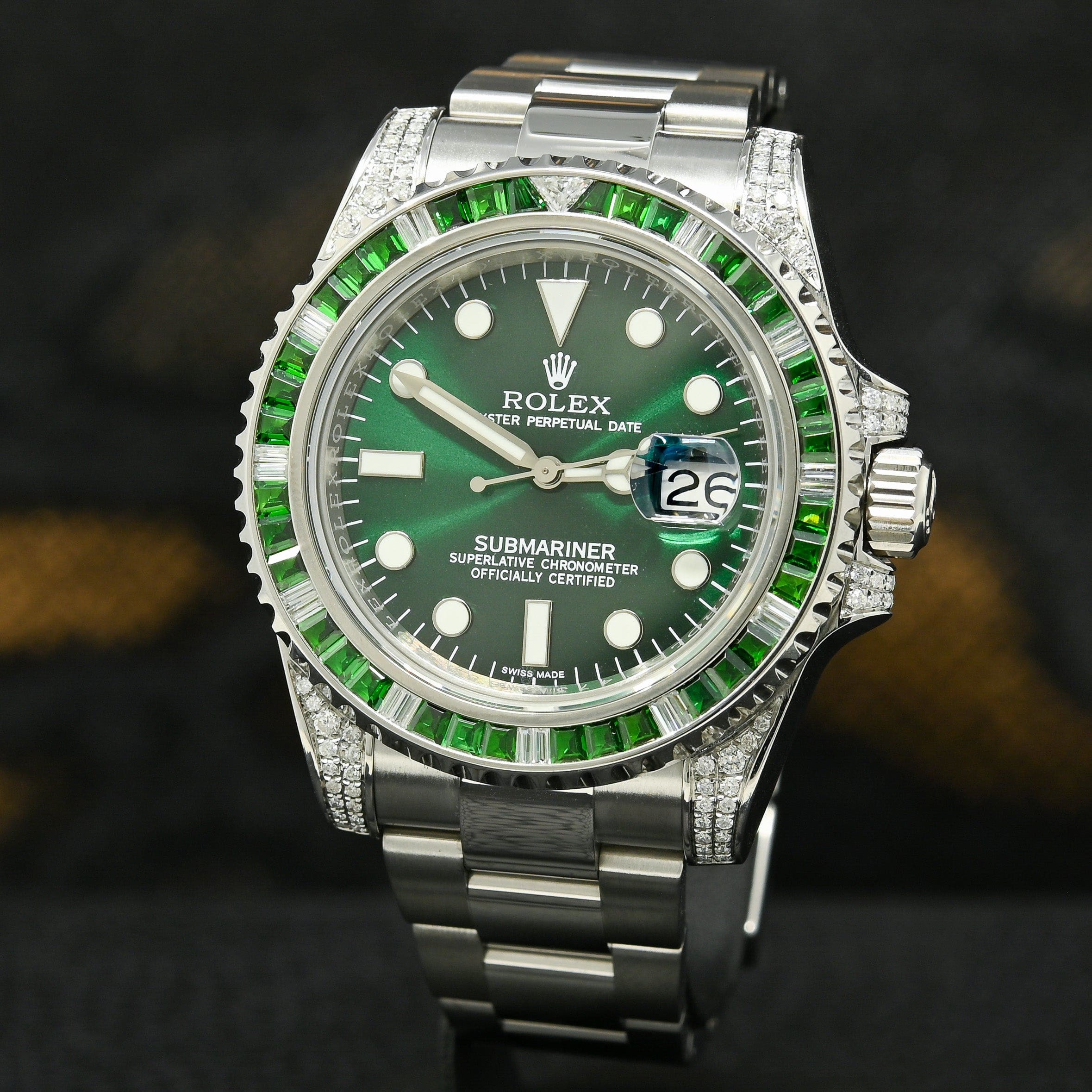 Rolex Submariner Date 116659 SABR 18K White Gold Diamonds Sapphires Unworn - LITELUX