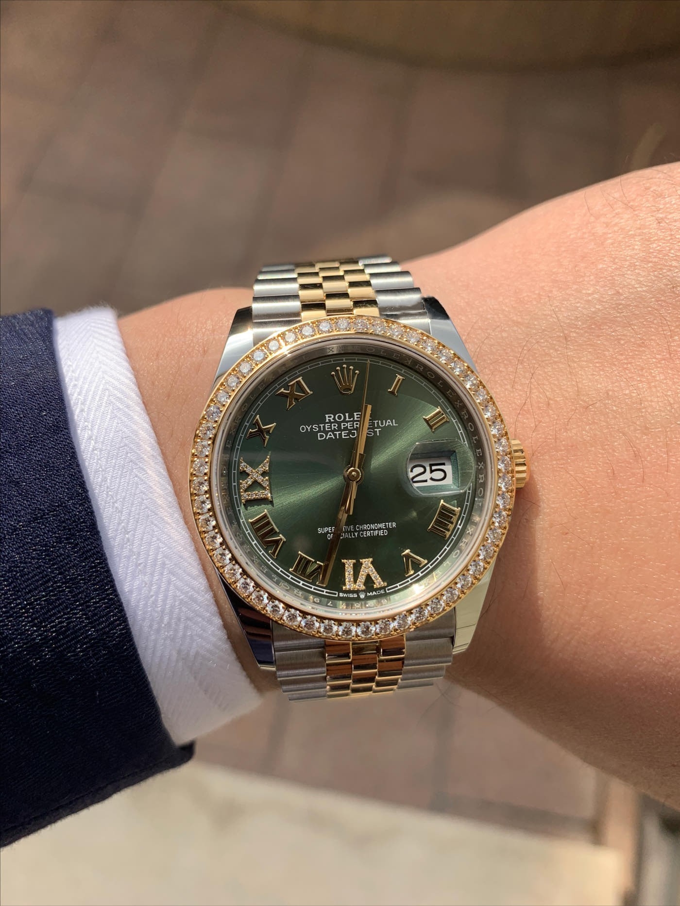 Rolex DATEJUST 36mm Oystersteel yellow gold and diamonds m126283rbr - LITELUX
