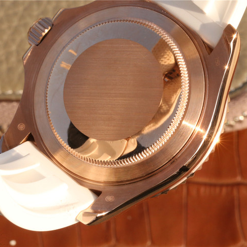 Yacht-Master 1 Baymax Rose Gold Mix White Rubber Strap 40mm - LITELUX