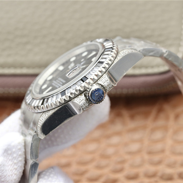Submariner Silver Black Diamond 40mm - LITELUX