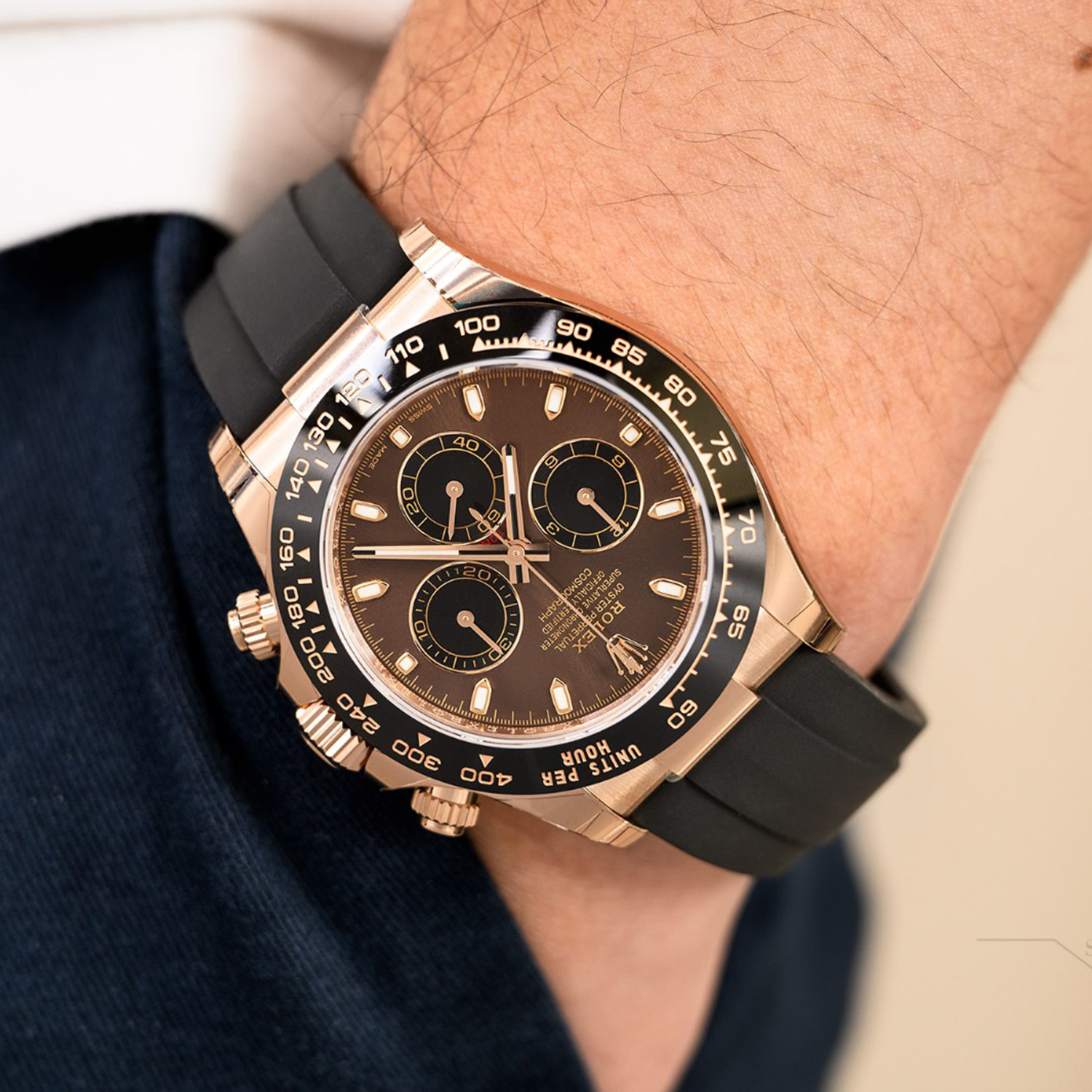 Rolex Cosmograph Daytona Everose Gold Chocolate Oysterflex M116515LN-0041 - LITELUX