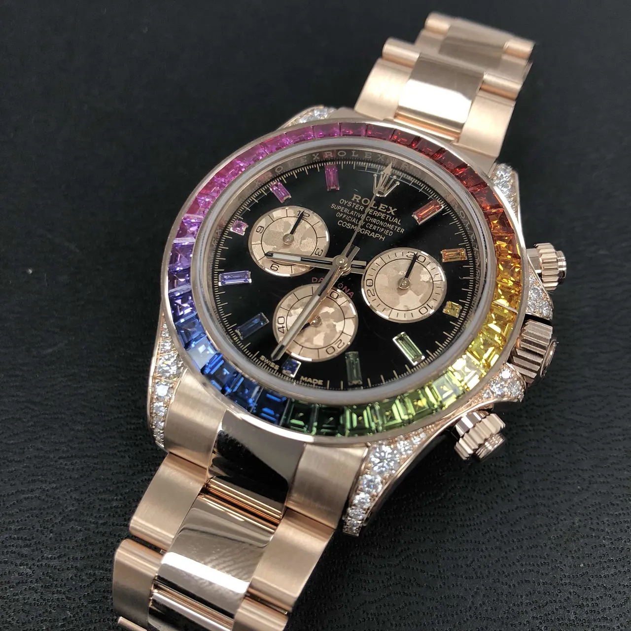 Rolex DAYTONA RAINBOW DIAMOND ROSE GOLD STAINLESS STEEL40MM - LITELUX