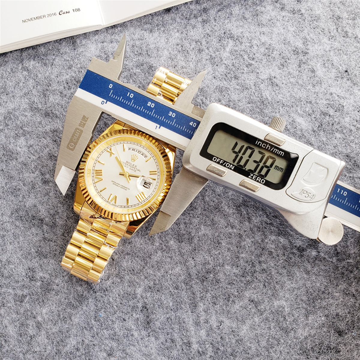 ROLEX 228238 DAY-DATE 40MM PRESIDENT 18K YELLOW GOLD SILVER ROMAN DIAL - LITELUX