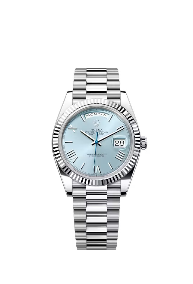 Rolex Oyster Perpetual Day-Date President 40mm in Platinum with Ice-Blue Dial Men's Watch 228236-0012 Unworn - LITELUX