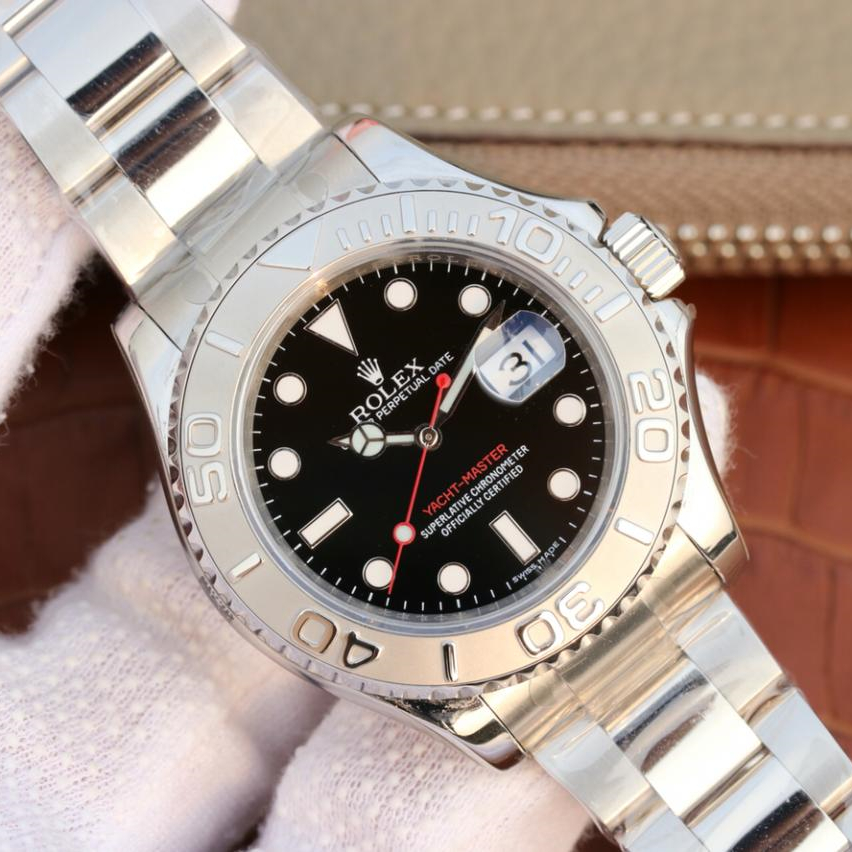 Yacht Master 1 Pure Silver ( Black & White Dial ) Stainless Steel 40mm - LITELUX