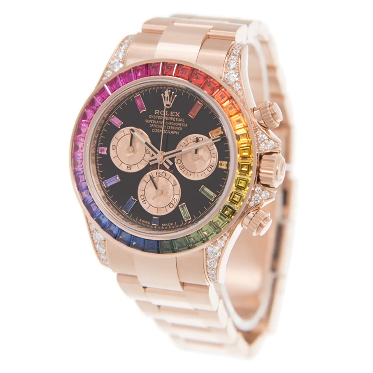 Rolex DAYTONA RAINBOW DIAMOND ROSE GOLD STAINLESS STEEL40MM - LITELUX
