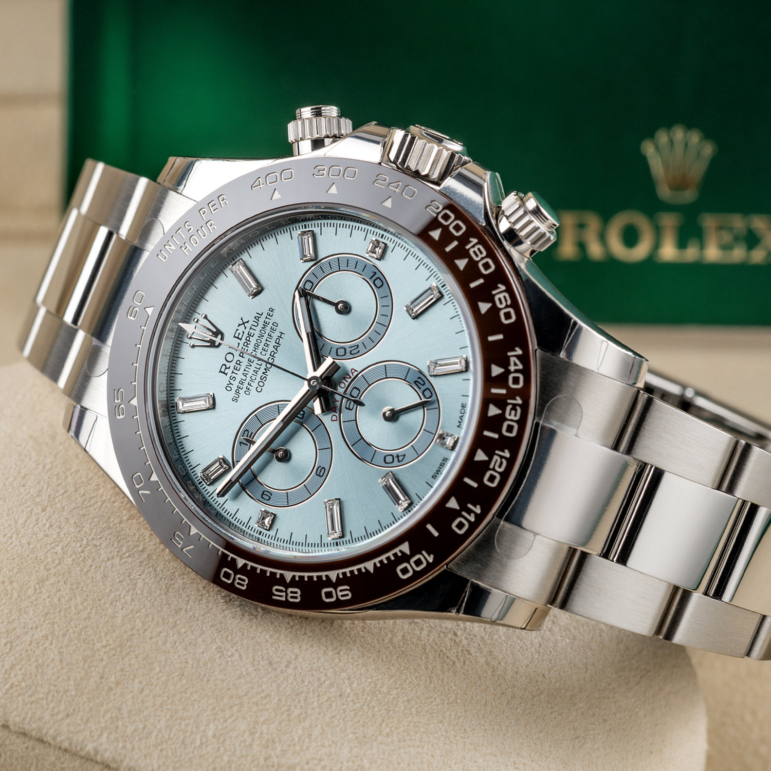 Rolex Cosmograph Daytona 40mm Platinum Ice-Blue Dial m116506-0002 Unworn - LITELUX