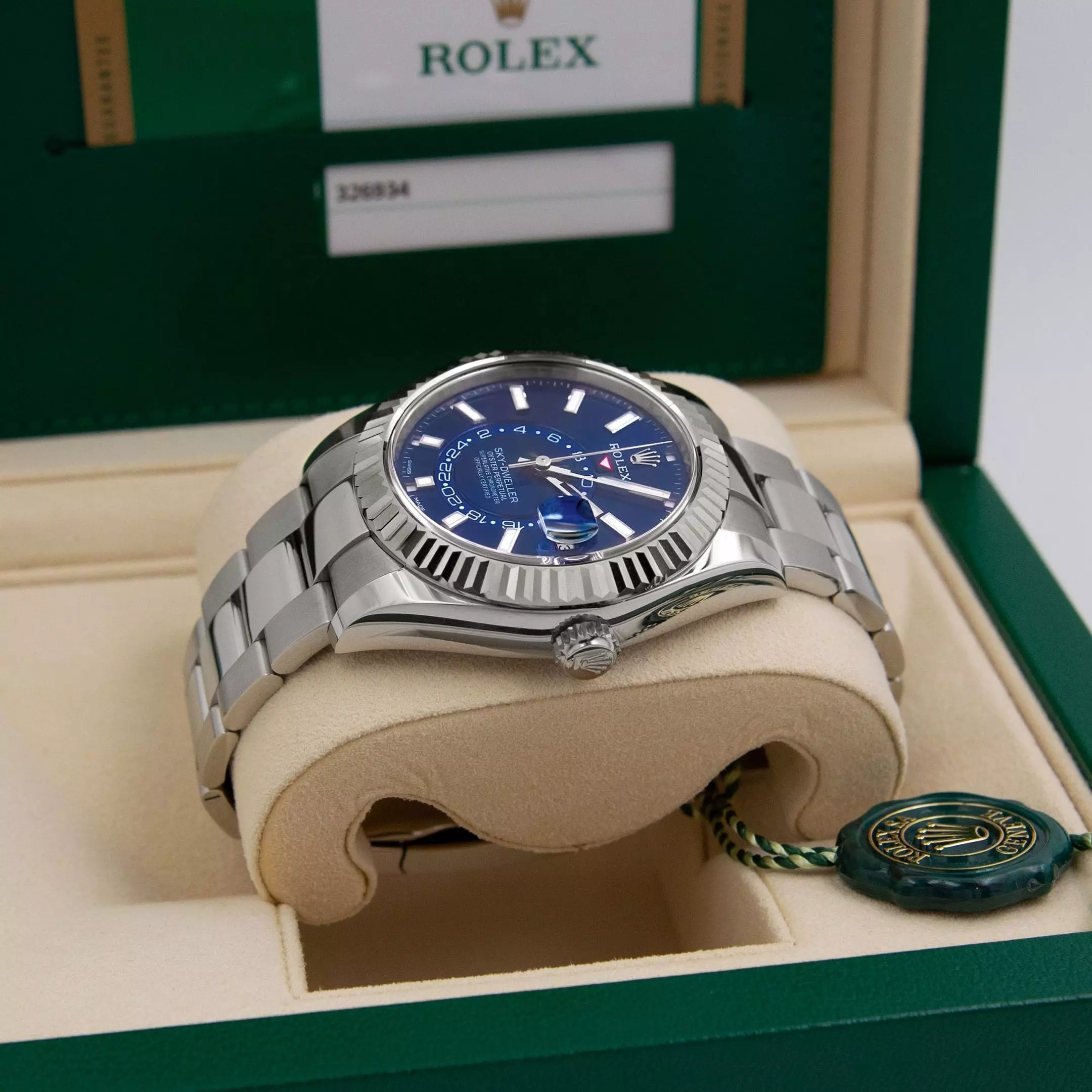 Sky-Dweller Blue Dial Steel White Gold Mens Watch 326934 - LITELUX