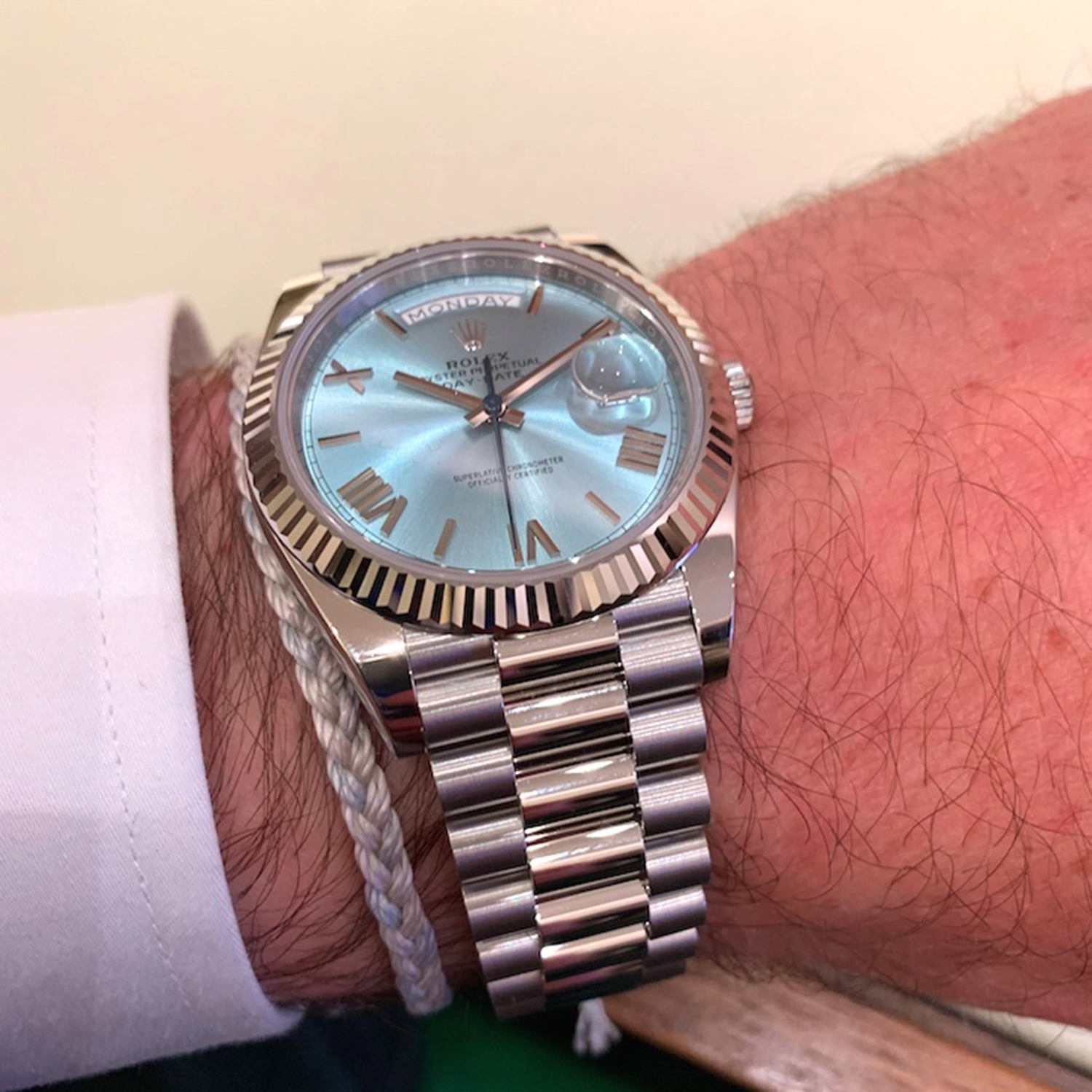 Rolex Oyster Perpetual Day-Date President 40mm in Platinum with Ice-Blue Dial Men's Watch 228236-0012 Unworn - LITELUX