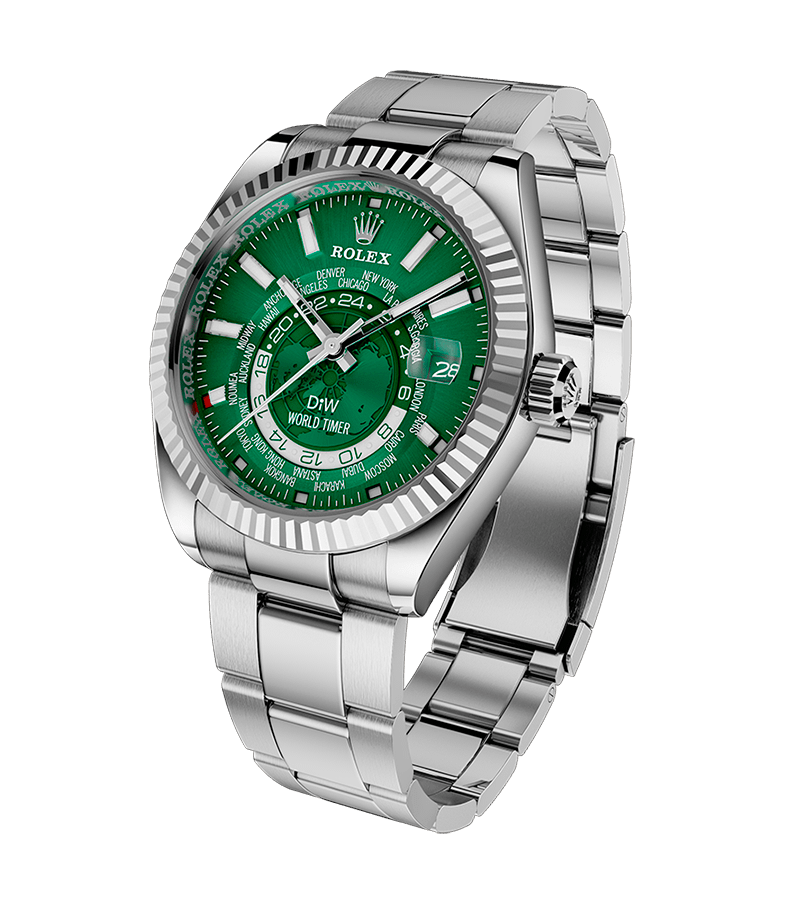 Sky-Dweller Blue Dial Steel White Gold Mens Watch 326934 - LITELUX