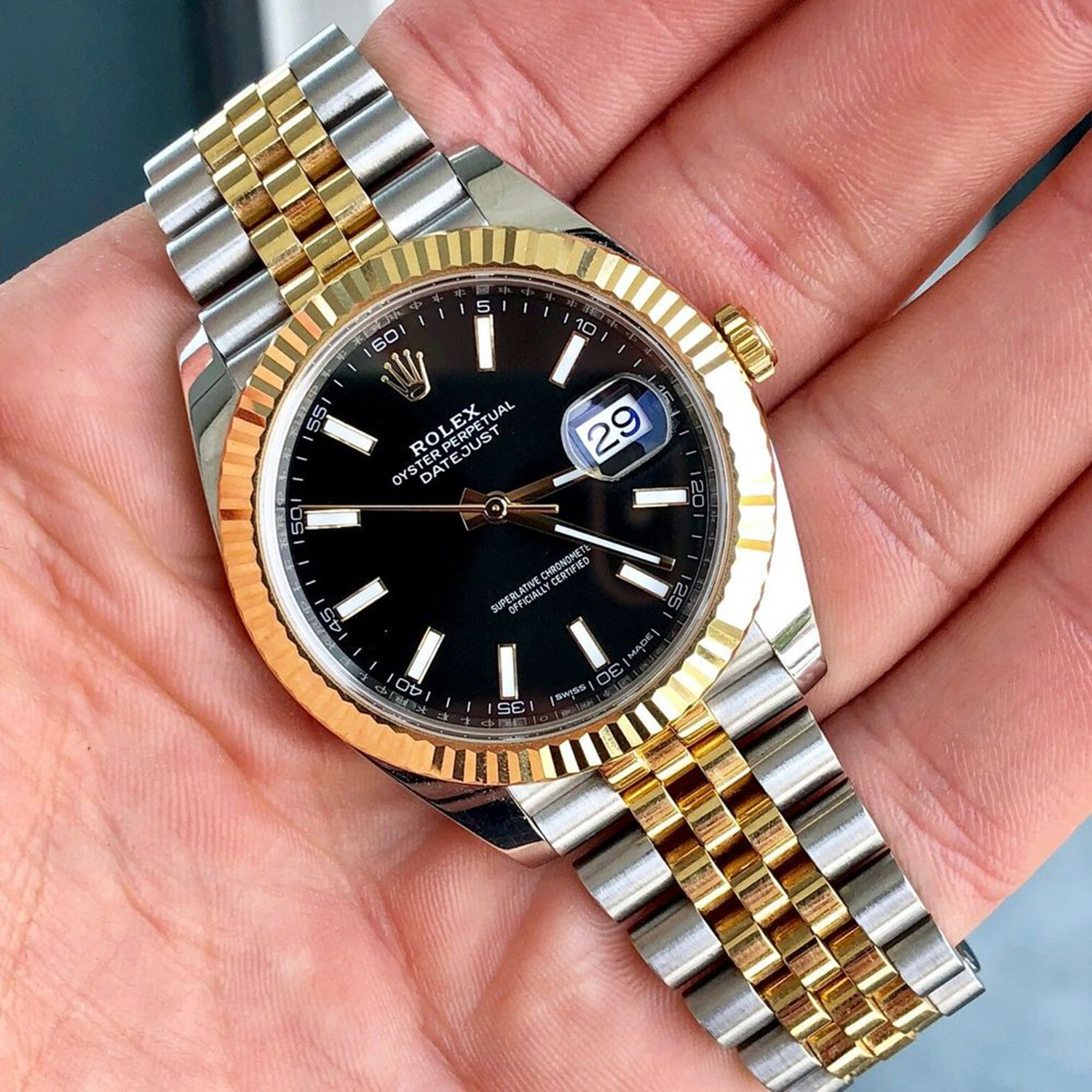 Rolex Datejust 41 Two Tone Oystersteel and yellow gold Black Dial 126333-0014 - LITELUX