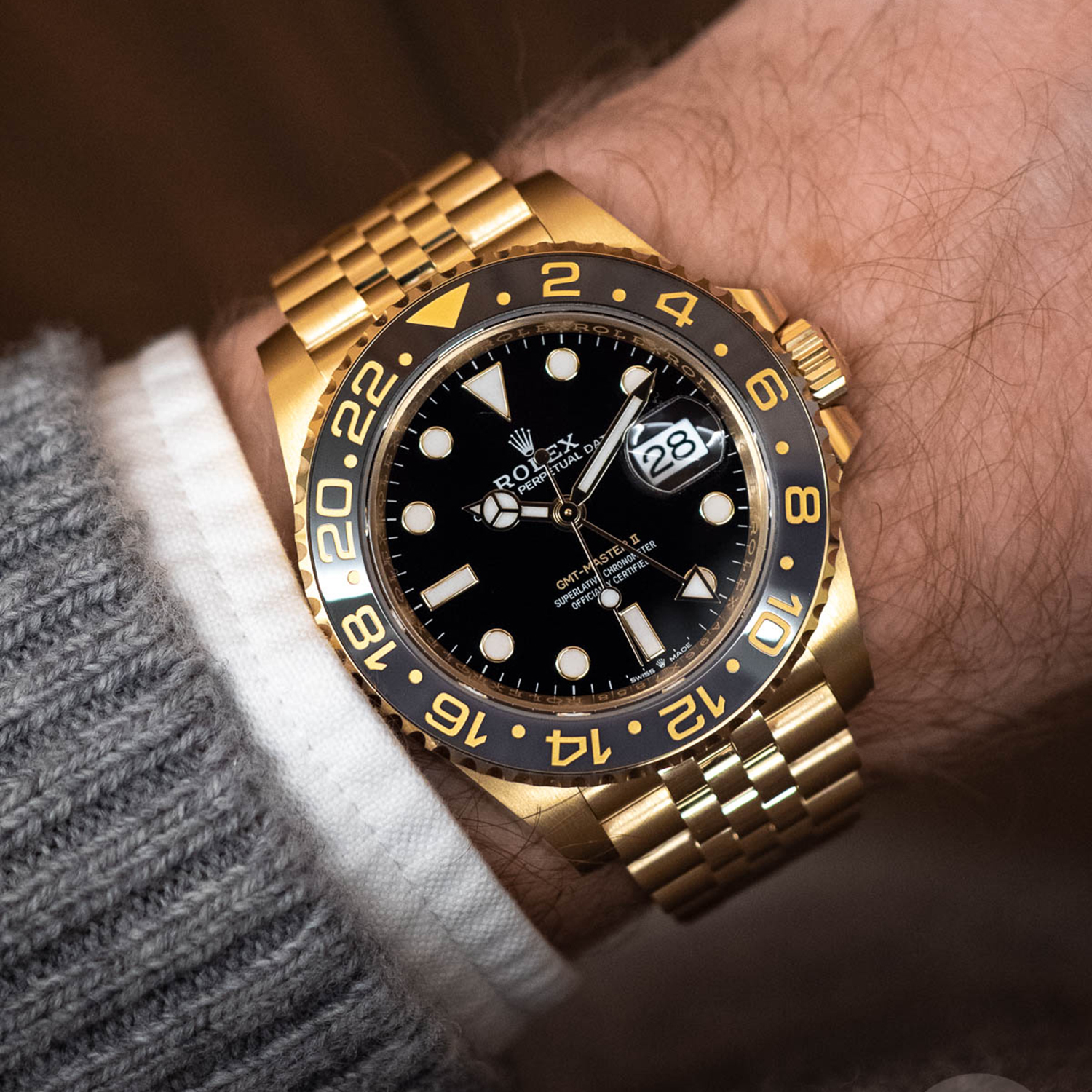 Rolex GMT-Master II NEW RELEASE 2023 Jubilee 18ct Yellow Gold 126718GRNR-0001 - LITELUX