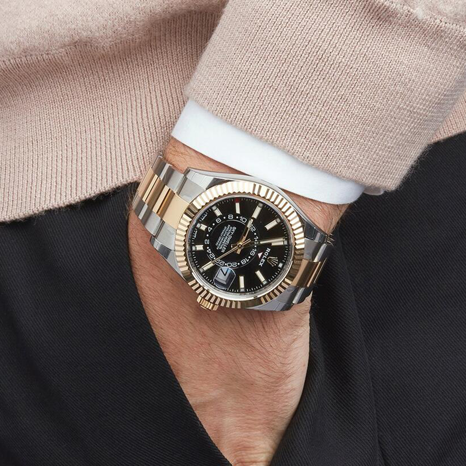 Rolex Sky-Dweller Black Dial Two-Tone 42mm 326933-0005 Unworn - LITELUX