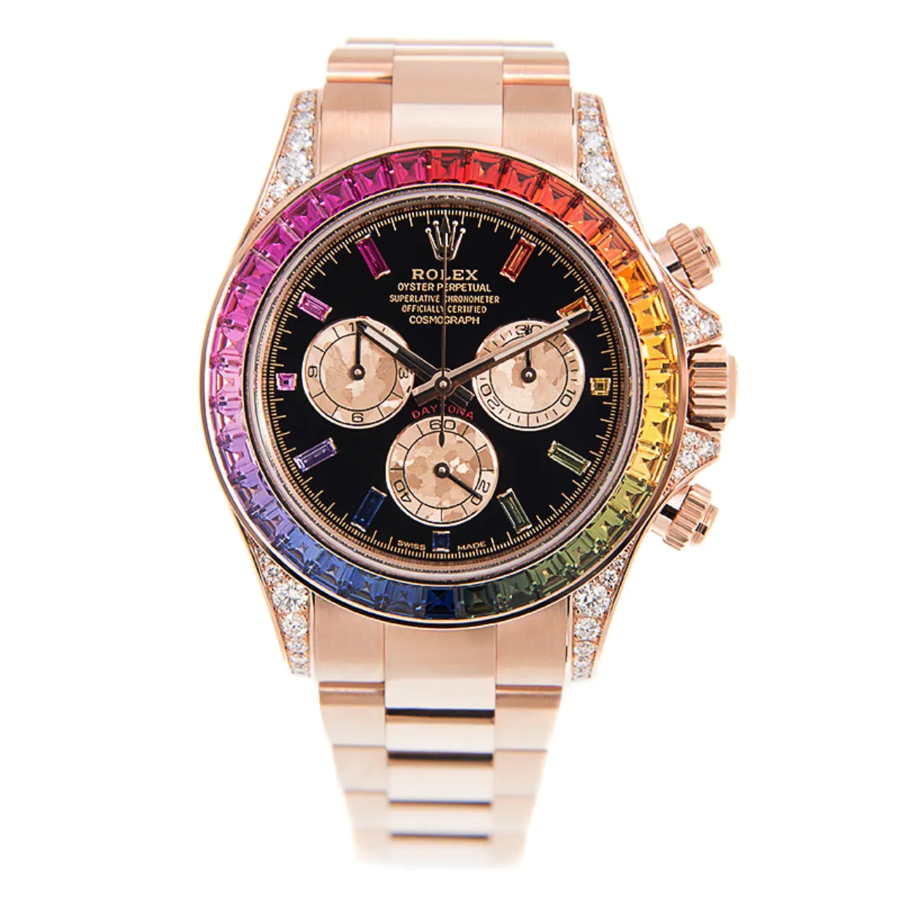 Rolex DAYTONA RAINBOW DIAMOND ROSE GOLD STAINLESS STEEL40MM - LITELUX
