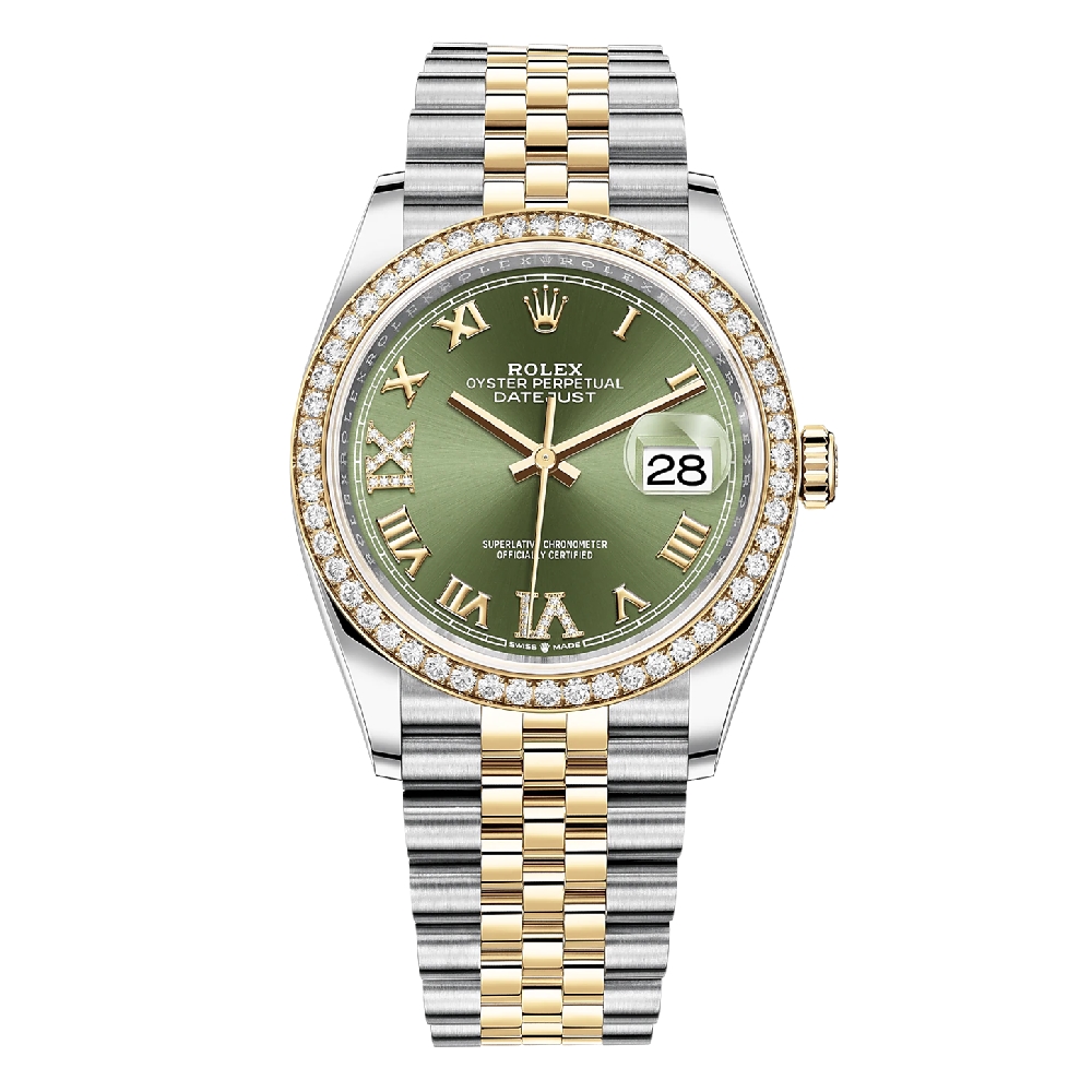Rolex DATEJUST 36mm Oystersteel yellow gold and diamonds m126283rbr - LITELUX