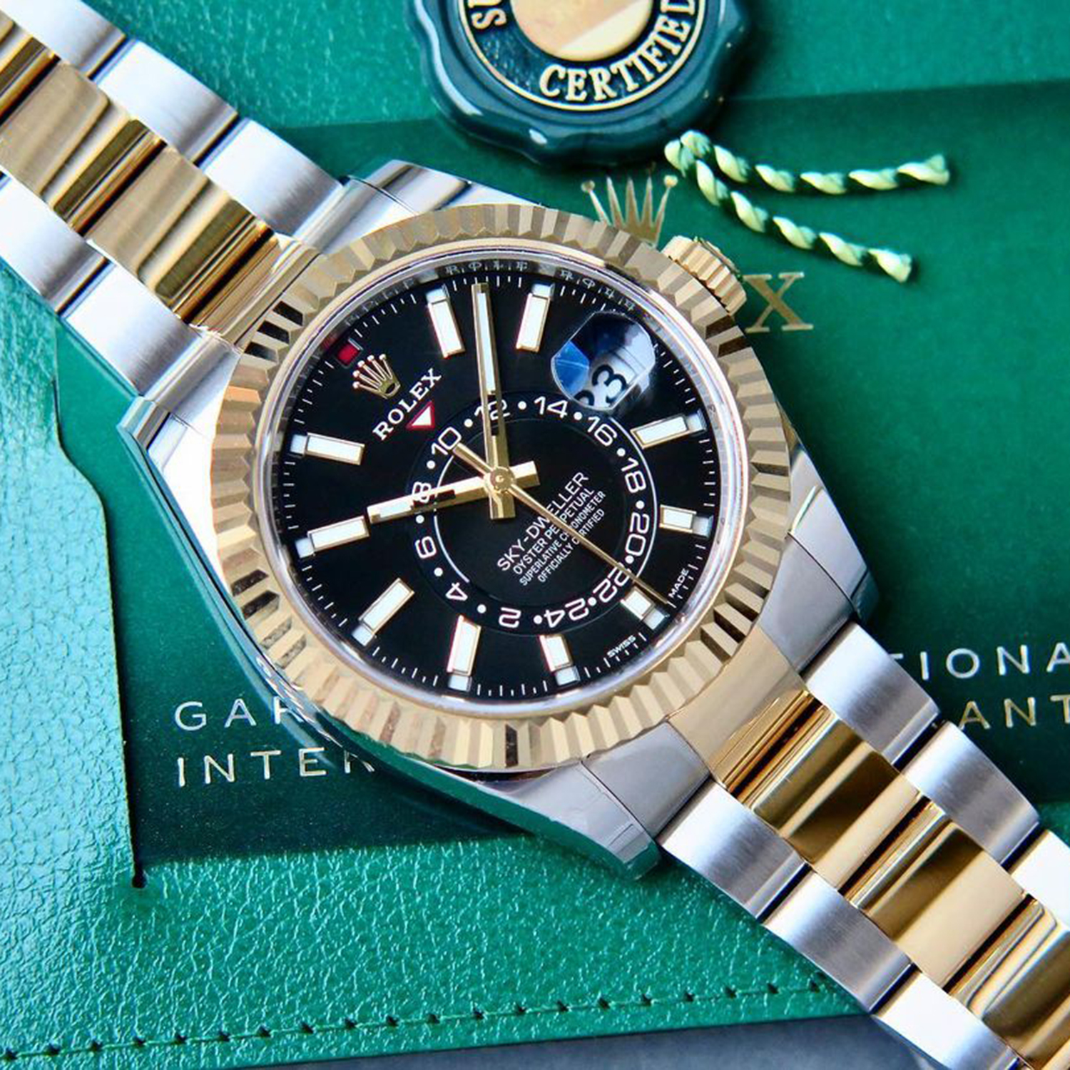 Rolex Sky-Dweller Black Dial Two-Tone 42mm 326933-0005 Unworn - LITELUX