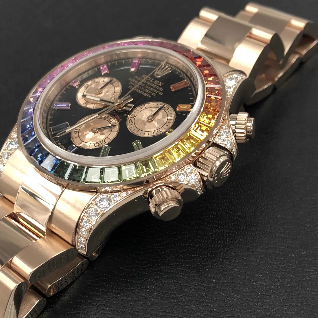 Rolex DAYTONA RAINBOW DIAMOND ROSE GOLD STAINLESS STEEL40MM - LITELUX