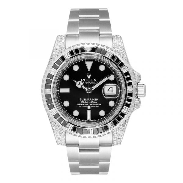 Submariner Silver Black Diamond 40mm - LITELUX