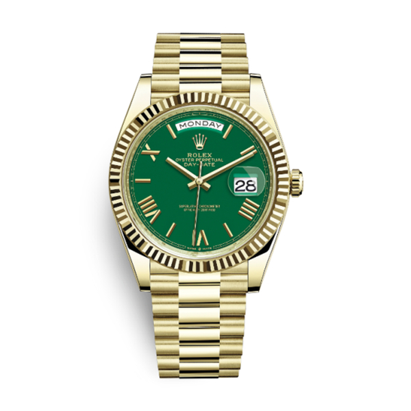 Rolex Day-Date Oyster 40 mm Yellow Gold Green Dial 228238 - LITELUX