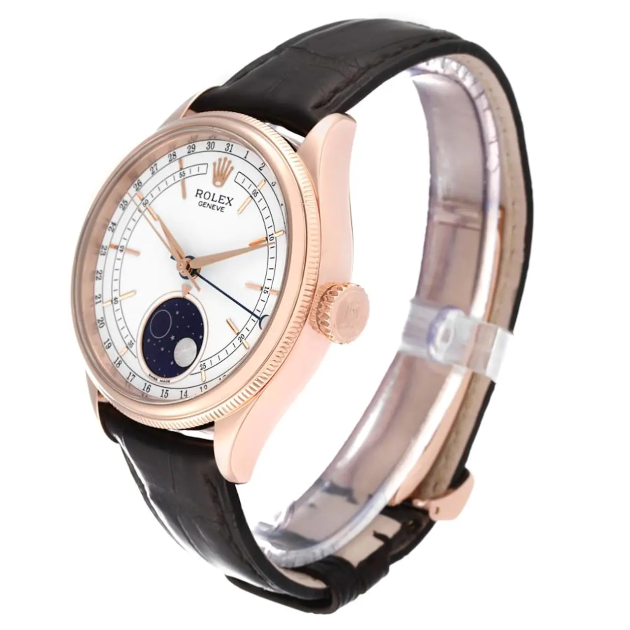 Rolex Cellini Moonphase White Dial Rose Gold 39mm Mens Watch 50535 Ne - LITELUX