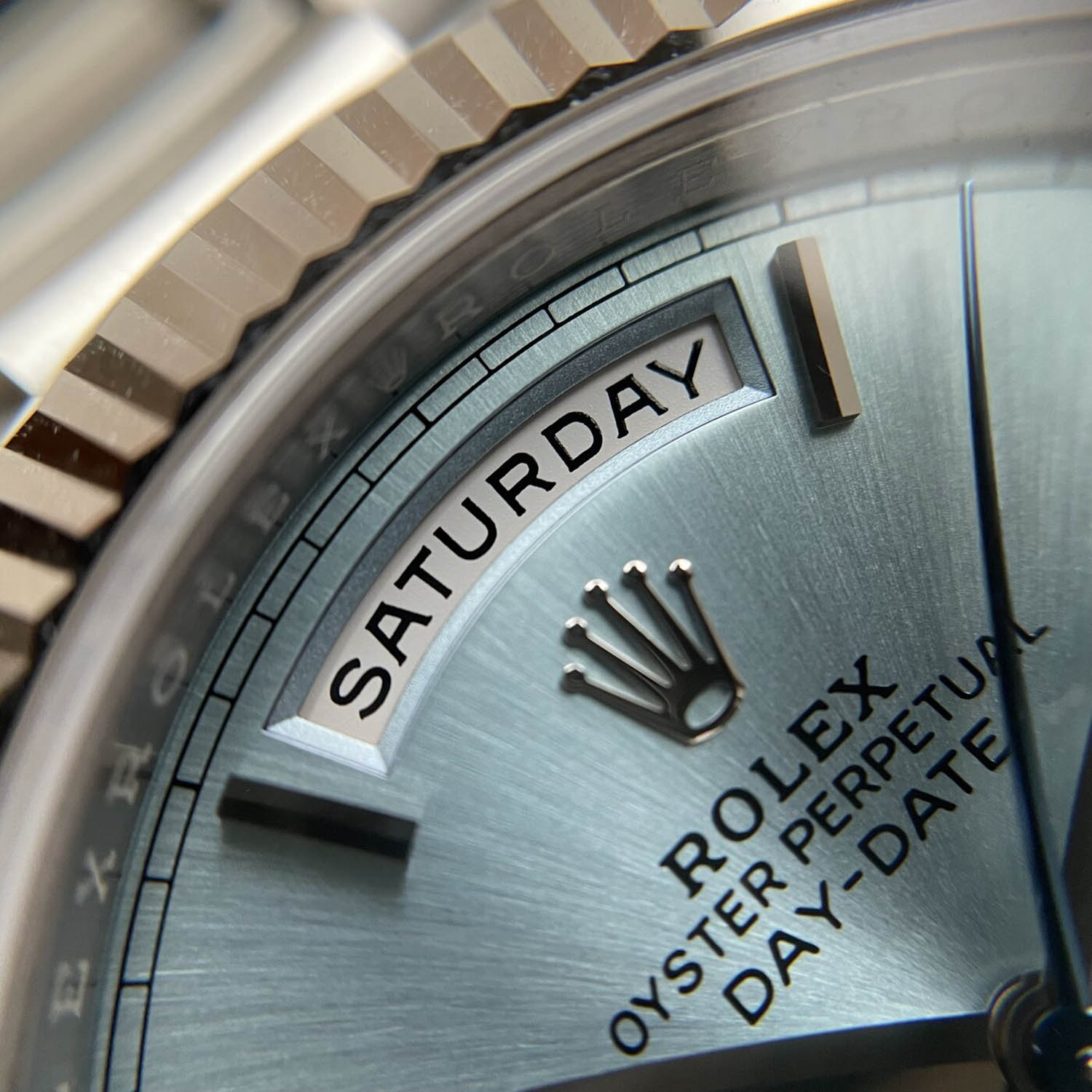 Rolex Oyster Perpetual Day-Date President 40mm in Platinum with Ice-Blue Dial Men's Watch 228236-0012 Unworn - LITELUX
