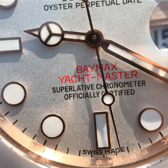 Yacht-Master 1 Baymax Rose Gold Mix White Rubber Strap 40mm - LITELUX