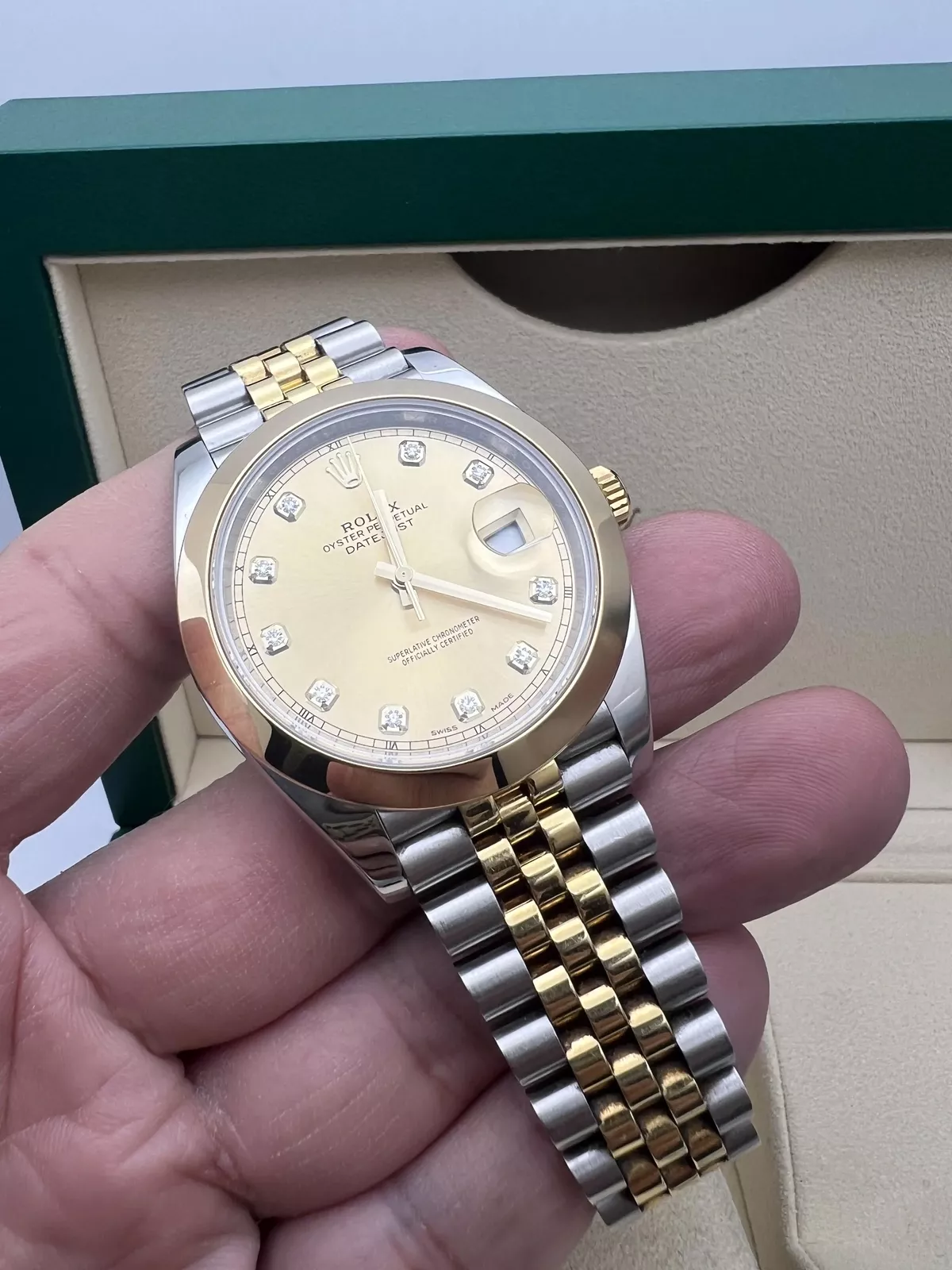 RLX Datejust 41mm 126303 Champagne Diamond Jubilee Steel and Yellow Gold Mens Watch - LITELUX
