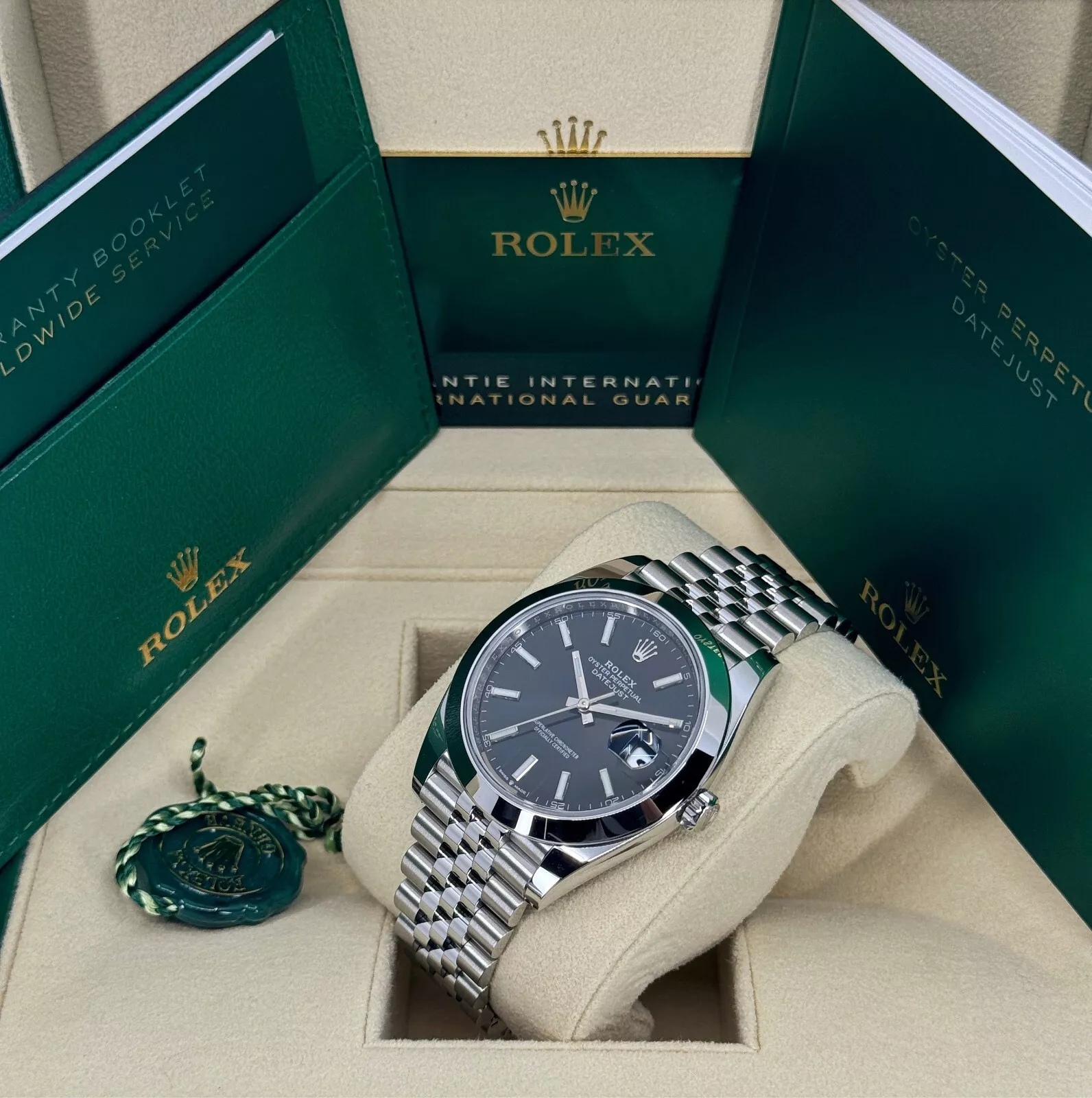 RLX Datejust 41mm 126300 Black Index Oyster 41mm Stainless Steel Watch - LITELUX