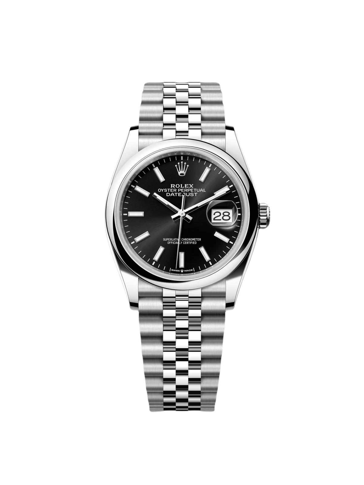 RLX Datejust 36mm 126200 Stainless Steel Black Dial Jubilee Watch - LITELUX