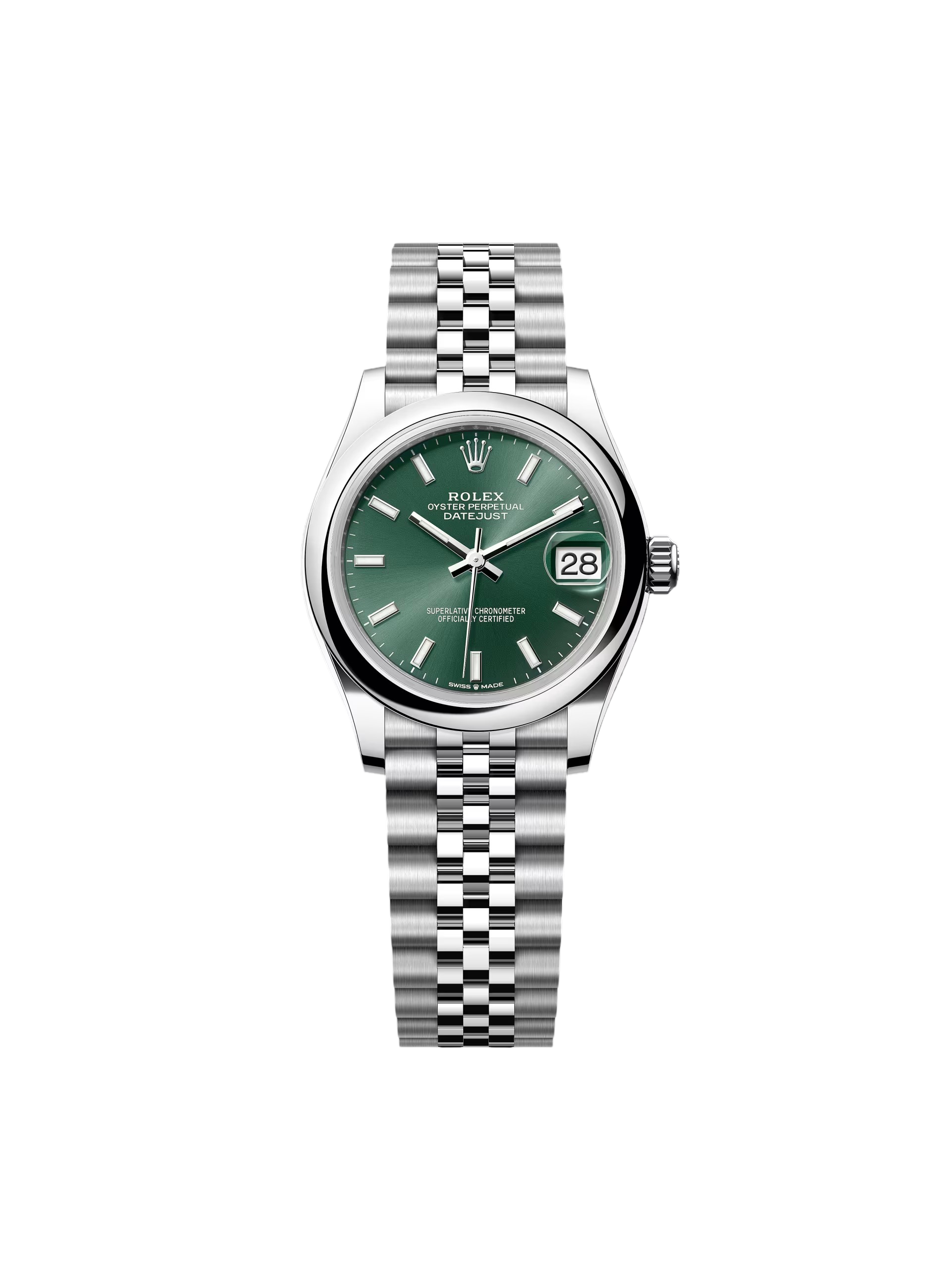 RLX Datejust m278240-0011/0012 31mm Green Stick Domed Bezel Oyster Oystersteel - LITELUX