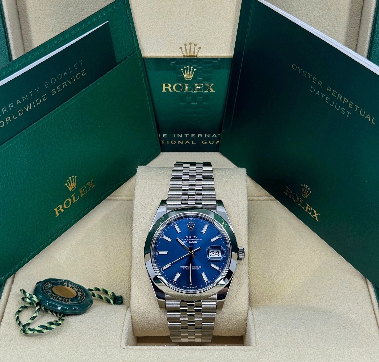 RLX Datejust 41mm 126300 Blue Index Jubilee Stainless Steel Men’s Watch - LITELUX