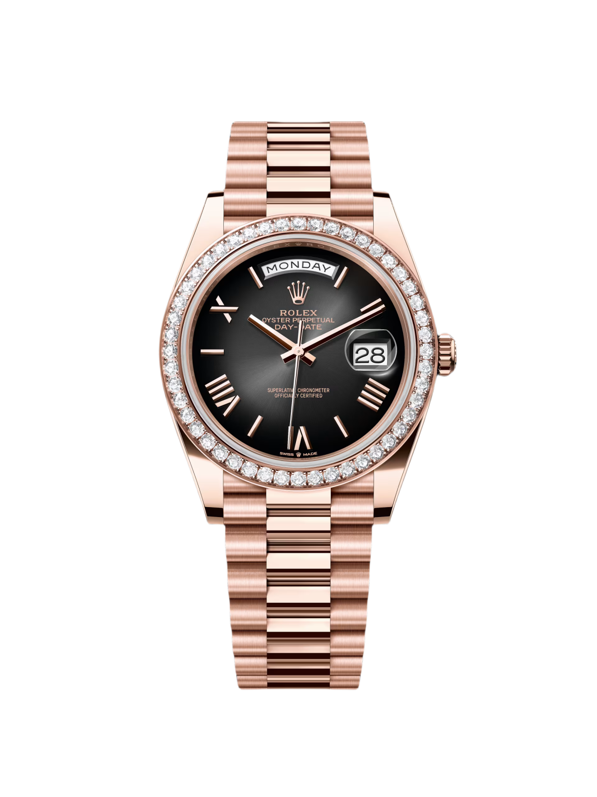 RLX Day-Date 40mm Slate Ombré Dial and Diamond Bezel 228345rbr-0025 - LITELUX